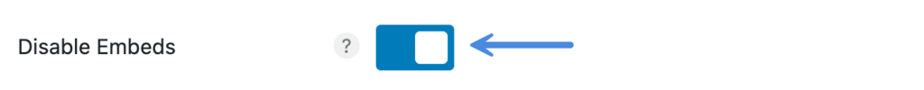 Disable embeds with Perfmatters plugin