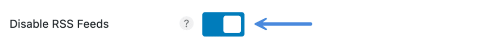 Disable RSS feeds with Perfmatters plugin
