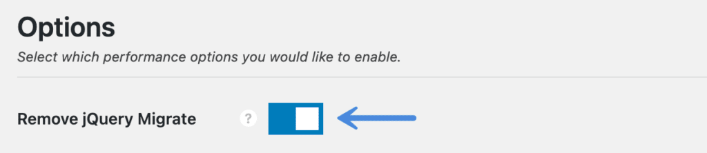 Remove jQuery migrate with Perfmatters plugin