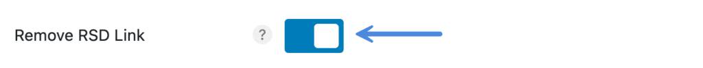 Remove RSD link with Perfmatters plugin