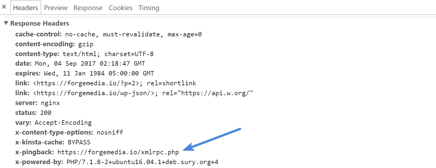 XML-RPC HTTP response header