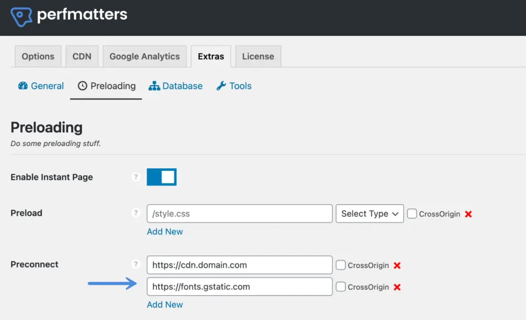 Enable preconnect in WordPress