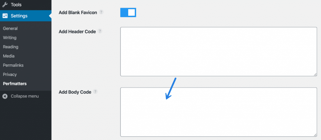 WordPress add code to body