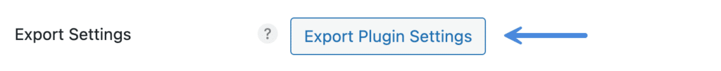 Export plugin settings