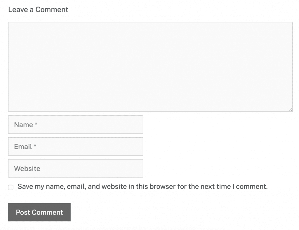 Comment form with website field