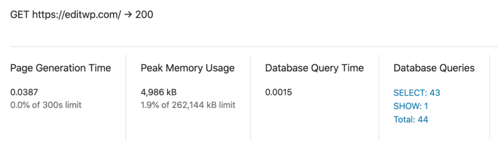 Database query time and queries with MU mode