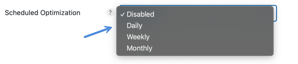 WordPress database scheduled optimization