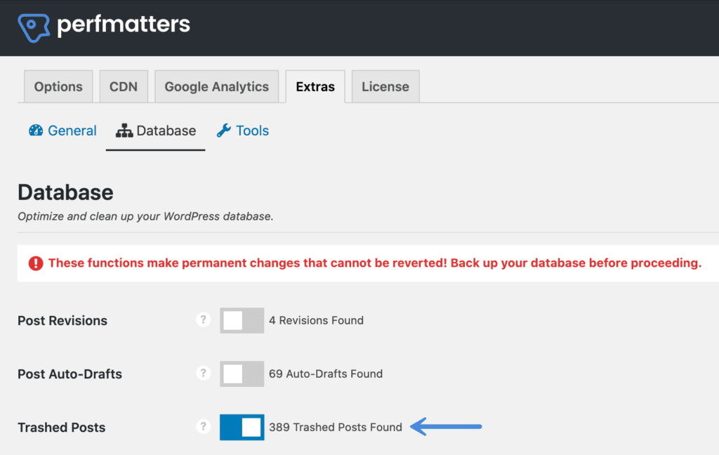 WordPress Trashed Posts