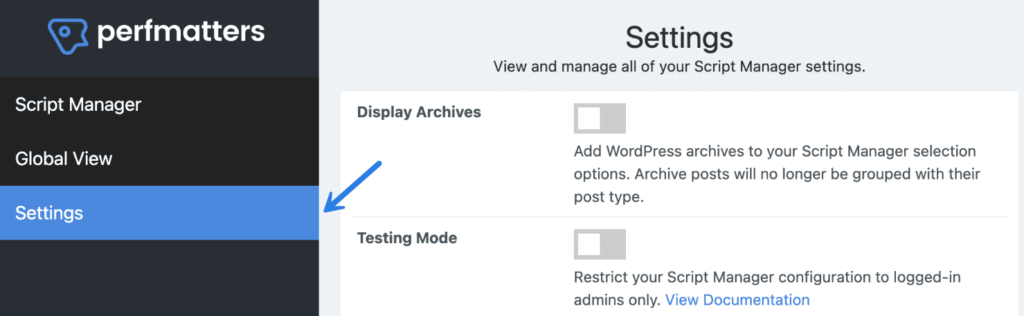 Script Manager settings