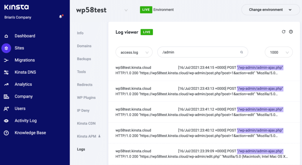 Admin-ajax requests in logs