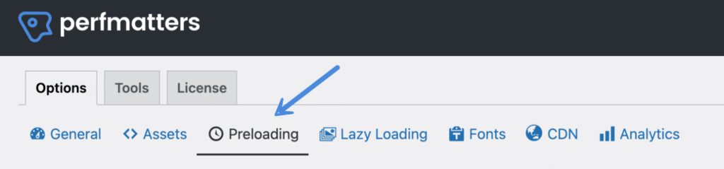 Perfmatters preloading