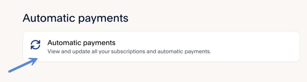 PayPal manage automatic payments
