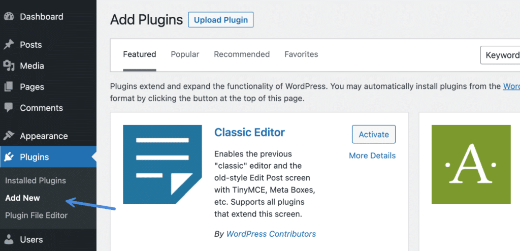 Add new WordPress plugin