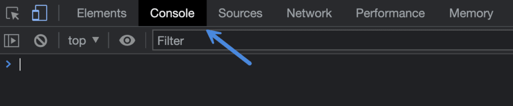 Chrome DevTools console tab