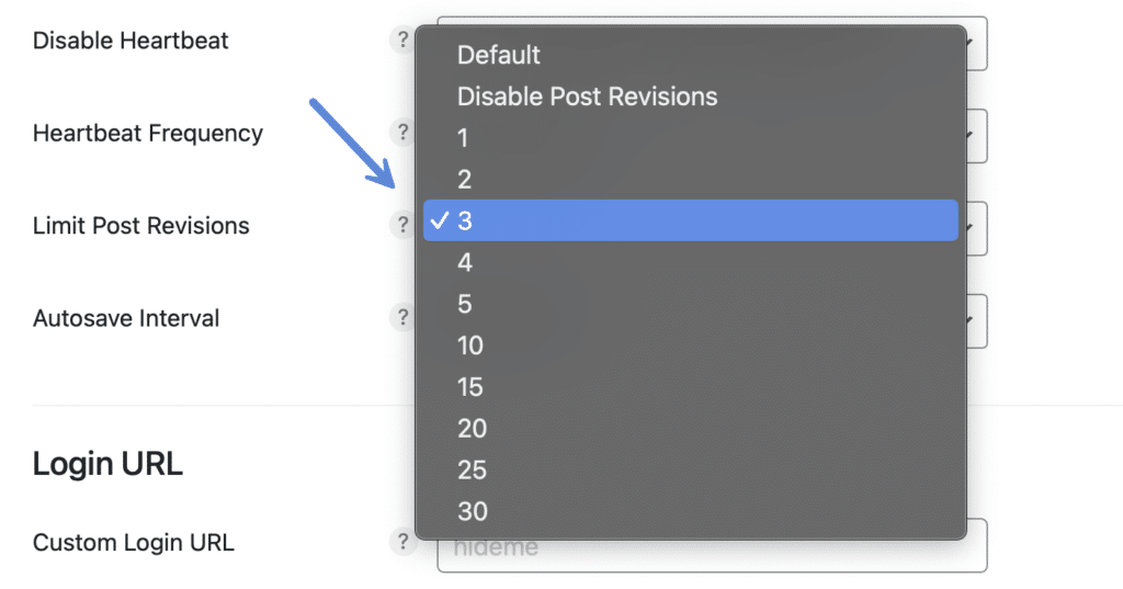 Disable or limit WordPress revisions