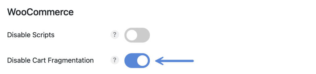 Disable WooCommerce cart fragments