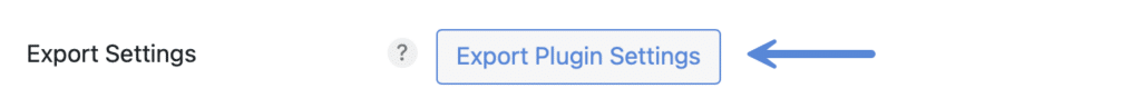 Export plugin settings