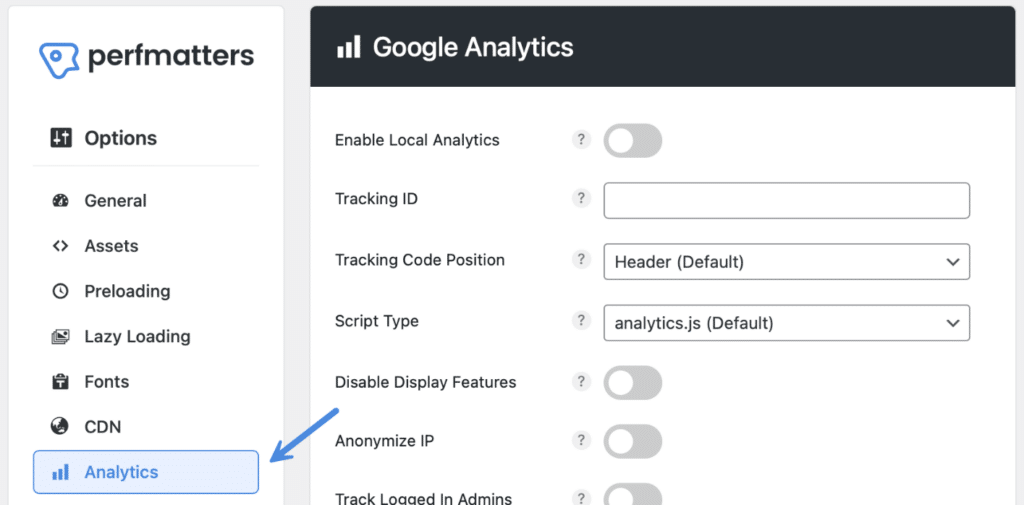 Perfmatters Analytics