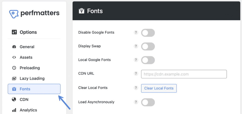 Perfmatters fonts