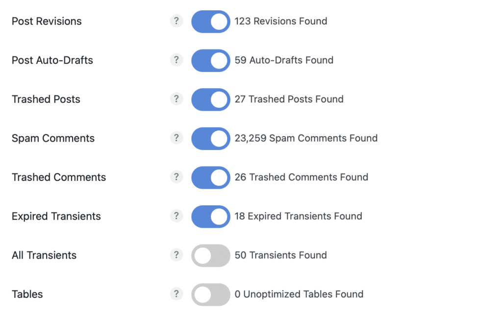 WordPress database optimizations