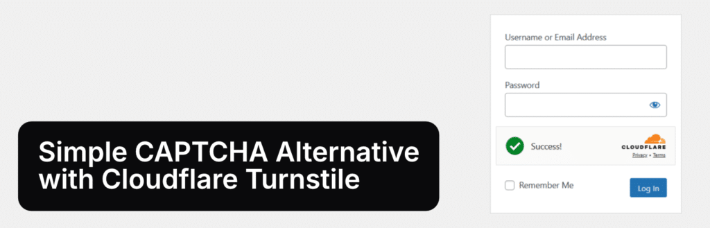 Simple CAPTCHA Alternative with Cloudflare Turnstile plugin