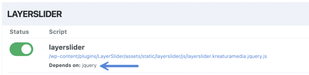 jQuery dependency