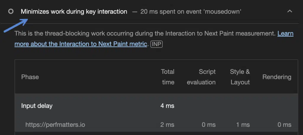 Minimizes work during key interaction