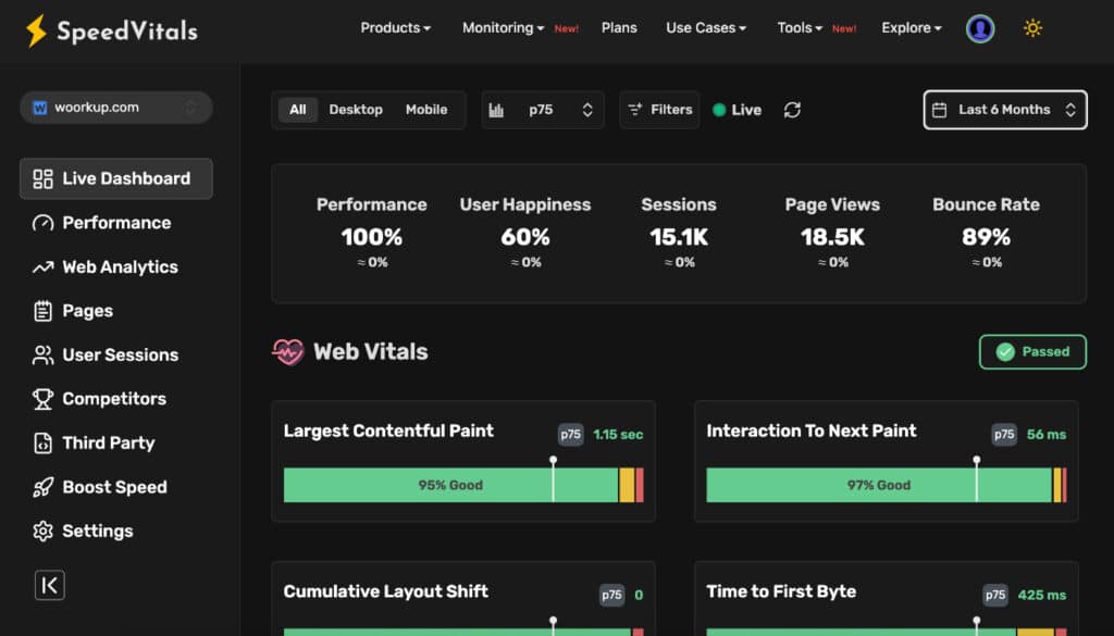 SpeedVitals Real-User Monitoring