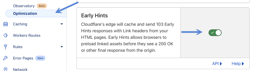 Enable Early Hints in Cloudflare