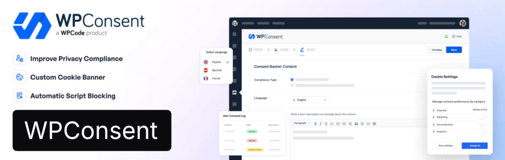 WPConsent WordPress plugin